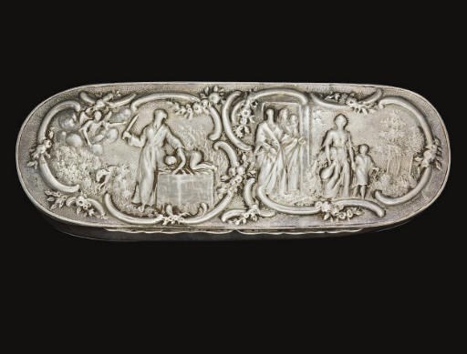 AN 18TH CENTURY DUTCH SILVER TOBACCO BOX,