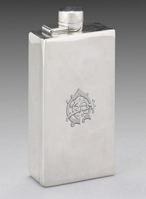 A VICTORIAN SILVER COMBINATION SANDWICH BOX-CUM-SPIRITS FLASK,