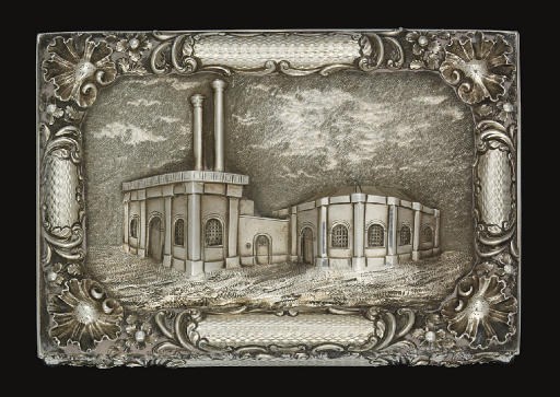 RAILWAY INTEREST:- AN EARLY VICTORIAN SILVER TABLE SNUFF BOX,