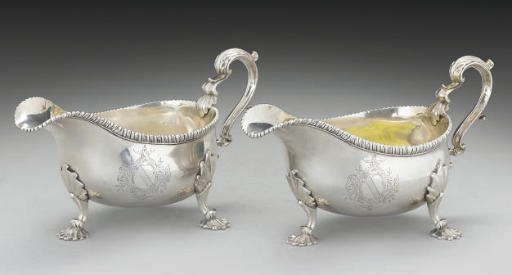 A PAIR OF GEORGE III SILVER SAUCEBOATS,