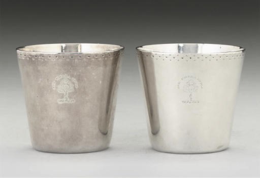 A PAIR OF GEORGE III SCOTTISH SILVER BEAKERS,