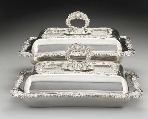 A PAIR OF LATE VICTORIAN SILVER ENTREE DISHES,