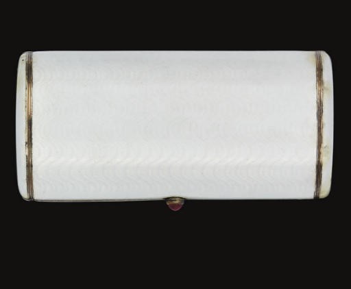 A LATE 19TH/EARLY 20TH CENTURY RUSSIAN SILVER & TRANSLUCENT ENAMEL CYLINDRICAL CIGARETTE CASE,