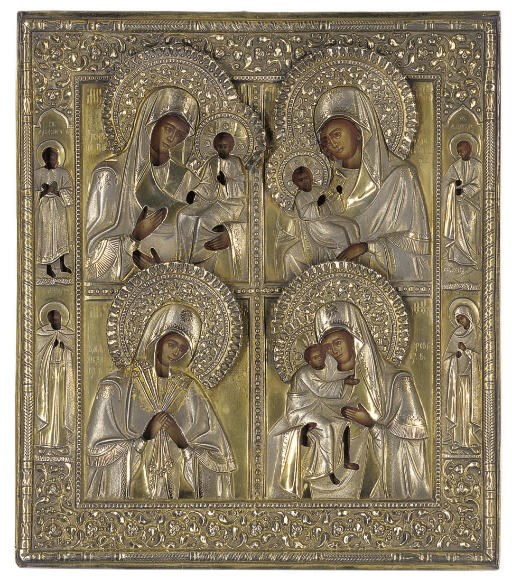 A QUADRIPARTITE ICON OF THE MOTHER OF GOD