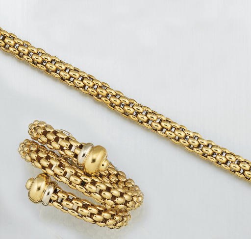 A necklace and matching bracelet, by Fope