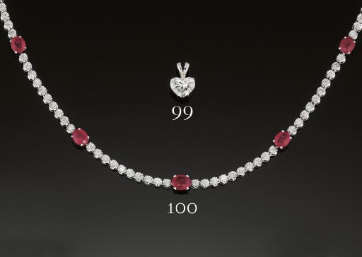 A RUBY AND NECKLACE