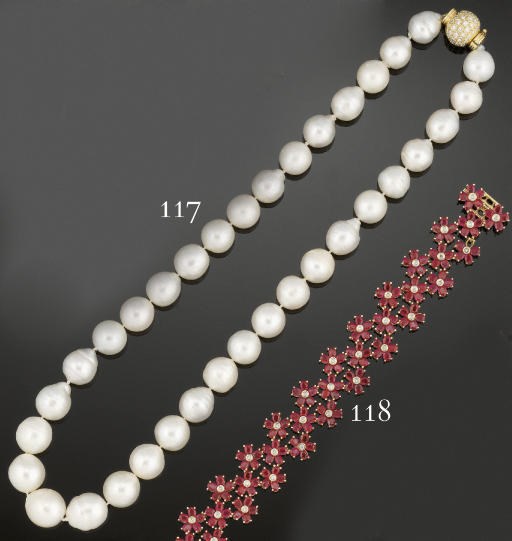 A ruby and diamond bracelet