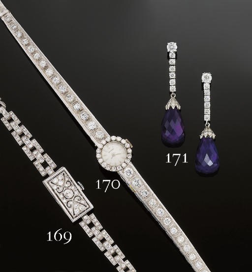 A lady's diamond wristwatch
