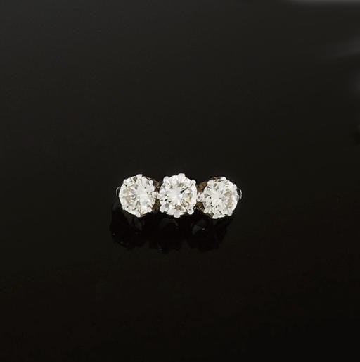 A diamond three stone ring