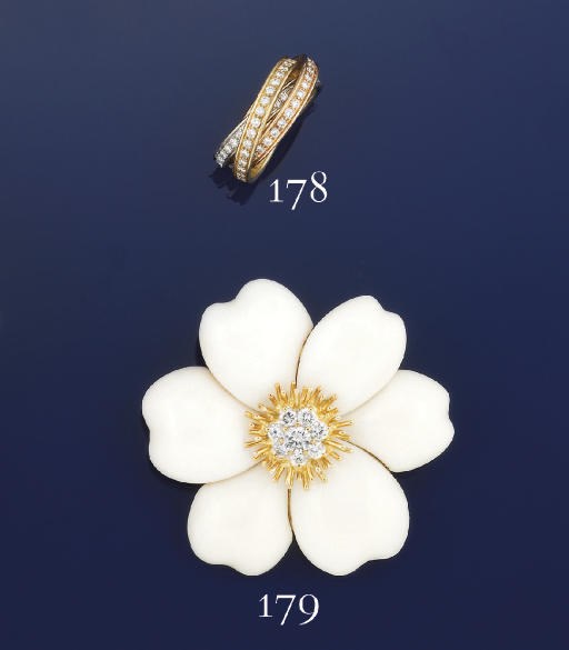 A triple hoop diamond ring, by Cartier