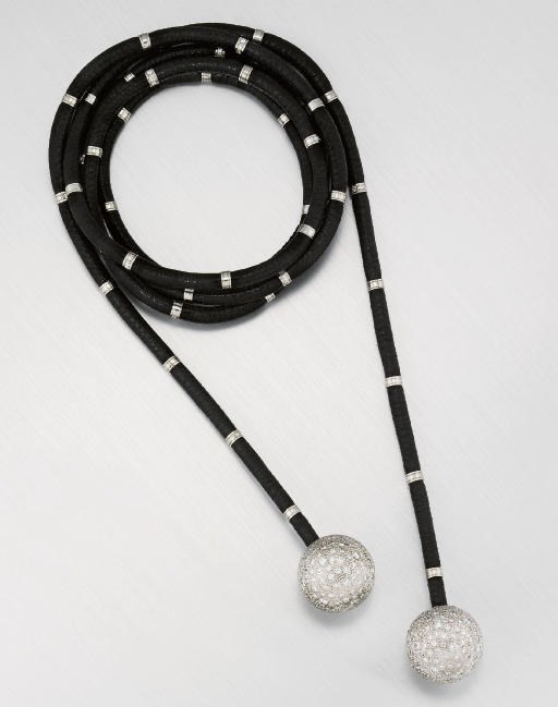 A LEATHER AND DIAMOND SAUTOIR, BY TOMOKO KOBAYASHI