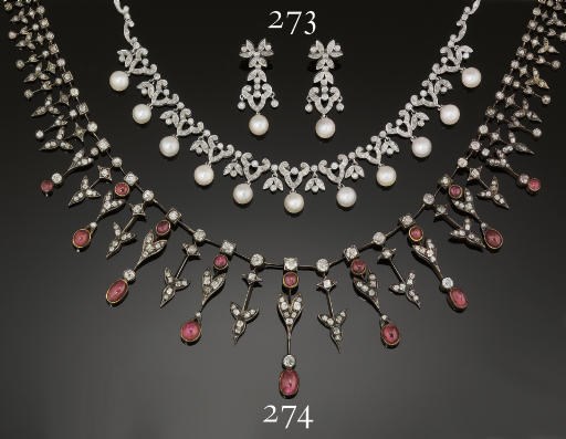 A RUBY AND DIAMOND NECKLACE