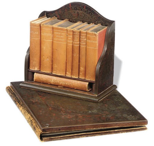 A ROSEWOOD, TORTOISESHELL AND BRASS 'BOULLE' DESK BLOTTER