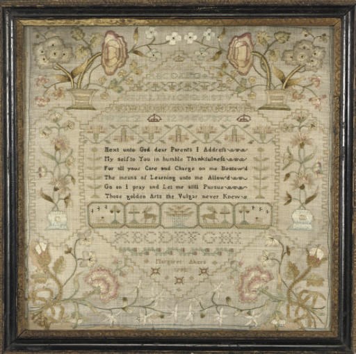 A GEORGE III NEEDLEWORK SAMPLER