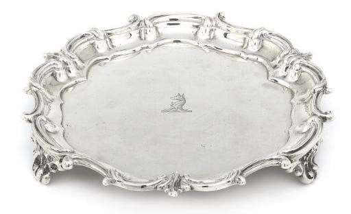 A GEORGE V SILVER WAITER