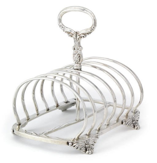 A WILLIAM IV SEVEN BAR SILVER TOASTRACK