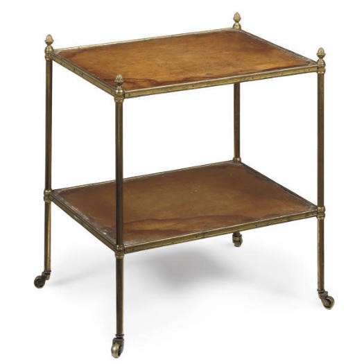 A GILT-BRASS TWO TIER ETAGERE