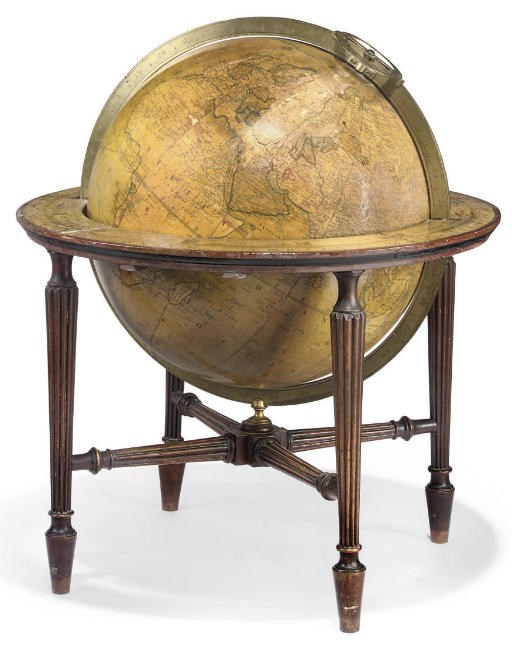 A GEORGE III MAHOGANY TABLE GLOBE
