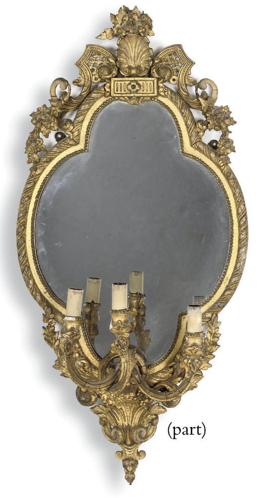 A PAIR OF VICTORIAN GILT-COMPOSITION GIRANDOLES