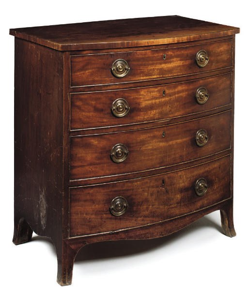 A GEORGE III MAHOGANY BOWFRONT CHEST