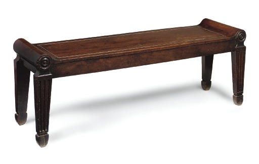 A REGENCY MAHOGANY HALL BENCH