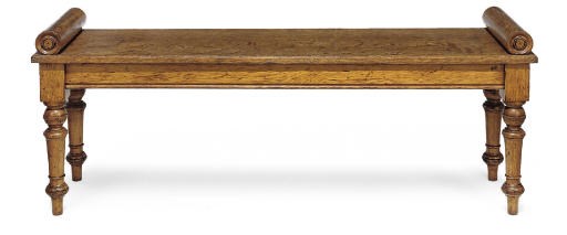 A GEORGE IV OAK HALL BENCH