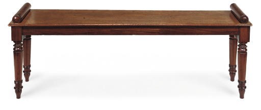 A WILLIAM IV MAHOGANY HALL BENCH