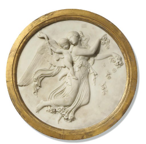 A MARBLE BAS-RELIEF ROUNDEL OF 'DAY'