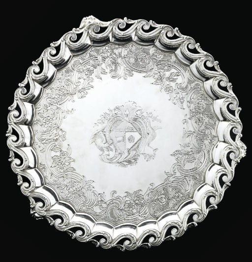 A GEORGE II SILVER SALVER