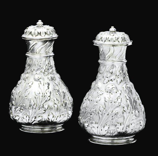 A PAIR OF WILLIAM III SILVER FURNISHING-VASES