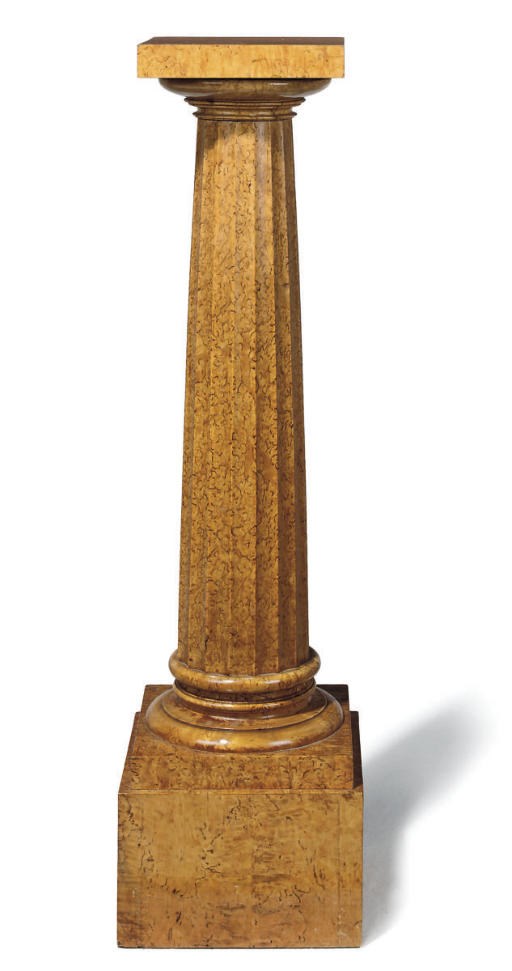 A BALTIC KARELIAN BIRCH PEDESTAL