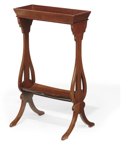 A MAHOGANY VIDE POCHE TRAY TABLE