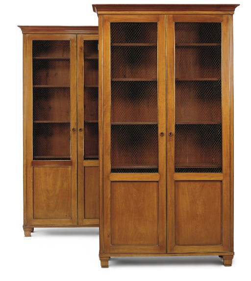 A PAIR OF NORTH EUROPEAN BRASS-MOUNTED MAHOGANY BOOKCASES