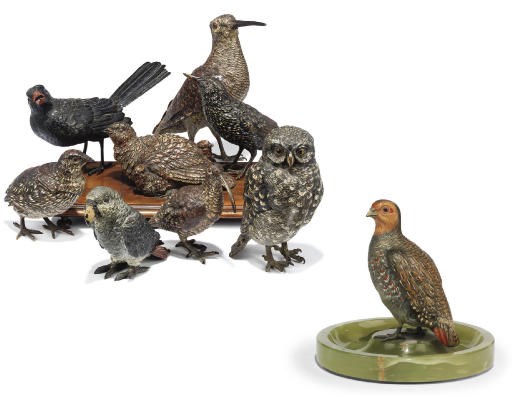 A GROUP OF EIGHT AUSTRIAN COLD-PAINTED MODELS OF BIRDS