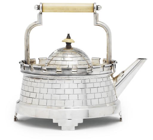 A VICTORIAN SILVER-PLATED TEAPOT