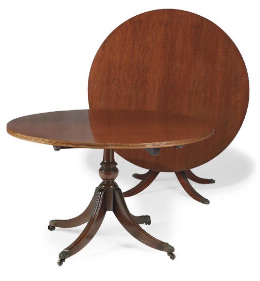 TWO MAHOGANY BREAKFAST TABLES