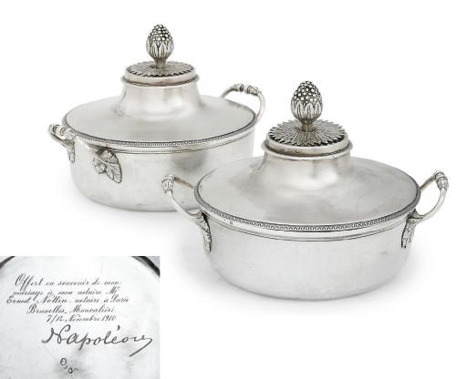 A PAIR OF FRENCH SILVER VEGETABLE-DISHES AND COVERS