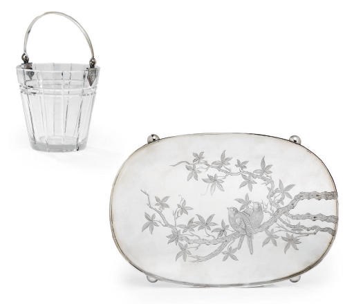 A VICTORIAN SILVER-PLATE TRAY
