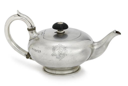 A GEORGE III SILVER TEAPOT