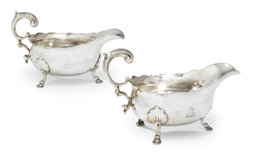 A PAIR OF GEORGE II SILVER SAUCEBOATS