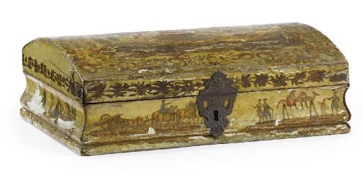 A NORTH ITALIAN LACCA POVERA CASKET