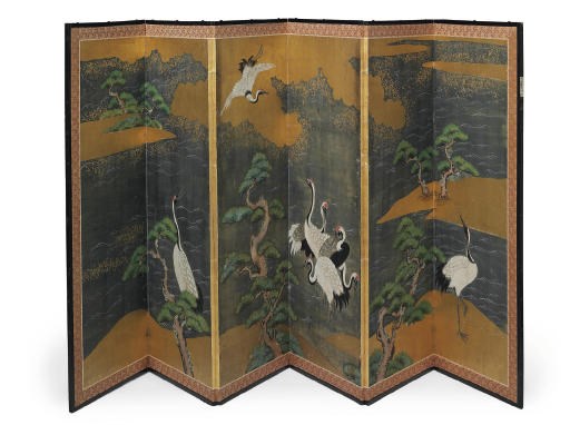 A JAPANESE SIX-LEAF SCREEN