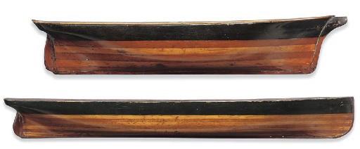 TWO SCOTTISH HALF BLOCK MODELS OF SHIPS HULLS