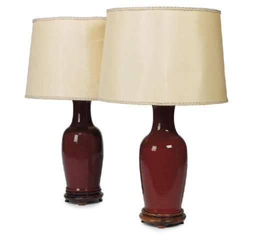 A PAIR OF CHINESE EXPORT SANG DE BOEUF BALUSTER VASES