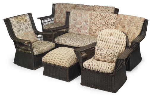 A SUITE OF WICKERWORK FURNITURE