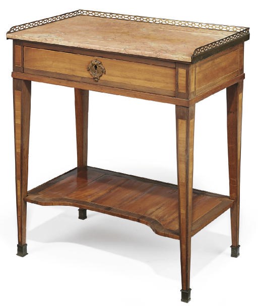 A LOUIS XVI ORMOLU-MOUNTED TULIPWOOD AND AMARANTH WRITING TABLE