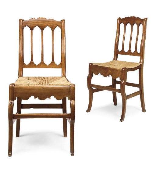 A PAIR OF FRENCH FRUITWOOD SIDECHAIRS
