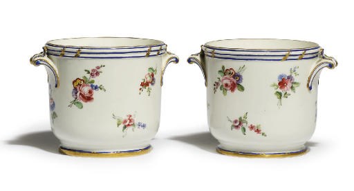 A PAIR OF SEVRES SEAUX A DEMI-BOUTEILLES