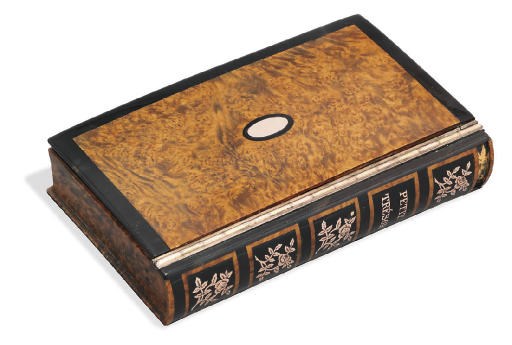A CONTINENTAL SILVER-GILT MOUNTED BURR-WOOD AND TORTOISESHELL SNUFF-BOX