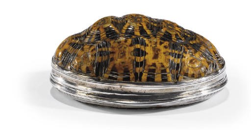 A SILVER-MOUNTED TORTOISESHELL AND IVORY SNUFF-BOX